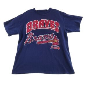 Atlanta Braves Baseball T Shirt 1997 True Fan Navy Blue Size No Size Tag